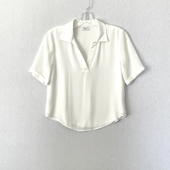 Aritzia Babaton Axis V-Neck Short Sleeves Blouse in Espace - Picture 9 of 9